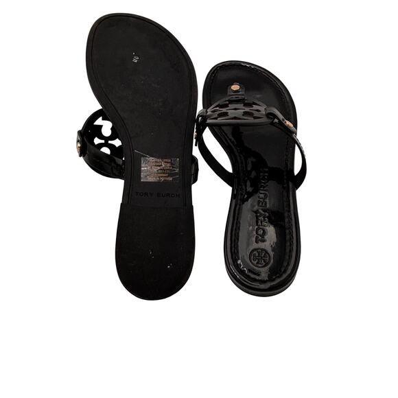 Tory Burch Miller Black Patent Sandals Size 8.5 - Picture 7 of 7